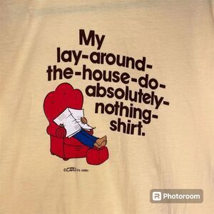 Vintage Crazy Shirts T Shirt Do Absolutely Nothing Short Sleeve 1979 Yellow L